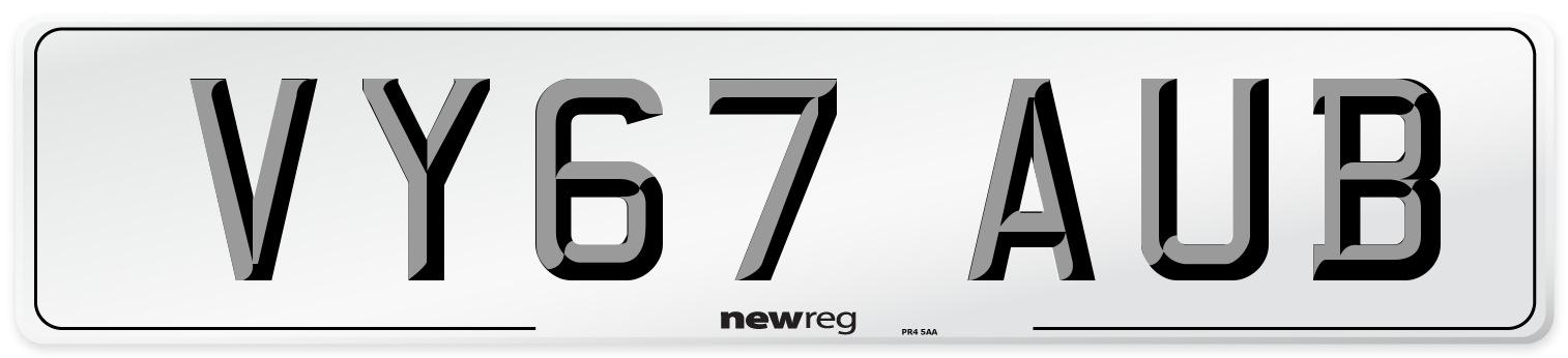 VY67 AUB Number Plate from New Reg
